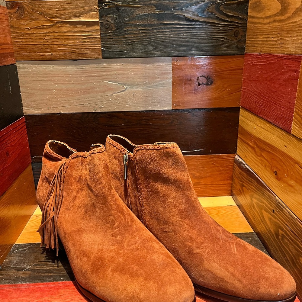 Sam Edelman Rust Suede Ankle Booties